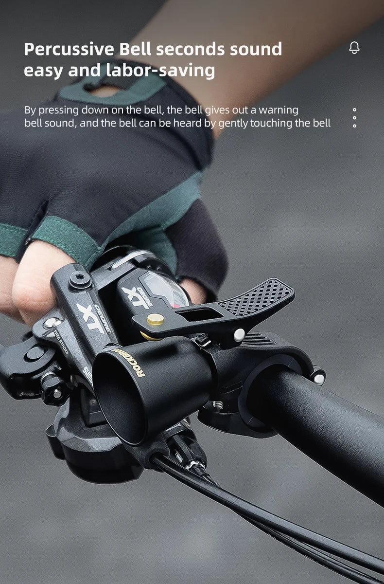 ROCKBROS timbre de cobre para bicicleta de acero inoxidable bocina de bicicleta anillo de advertencia para manillar alarma de sonido para ciclismo accesorios para bicicleta MTB