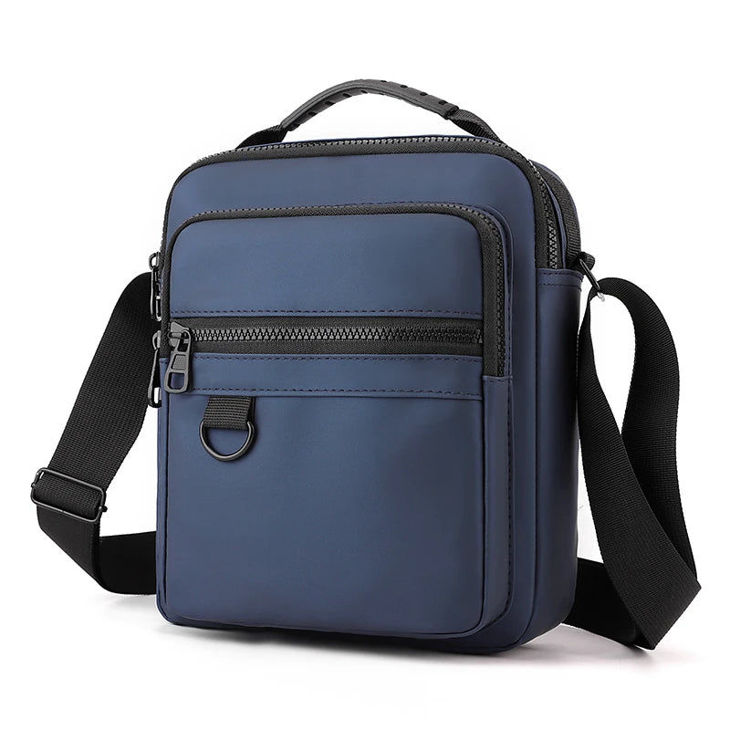Bolso Bandolera de Lona de Alta Calidad para Hombre, Deportivo, Multibolsillos, con Compartimento para Teléfono, Casual de Negocios, Pequeño, con Cierre