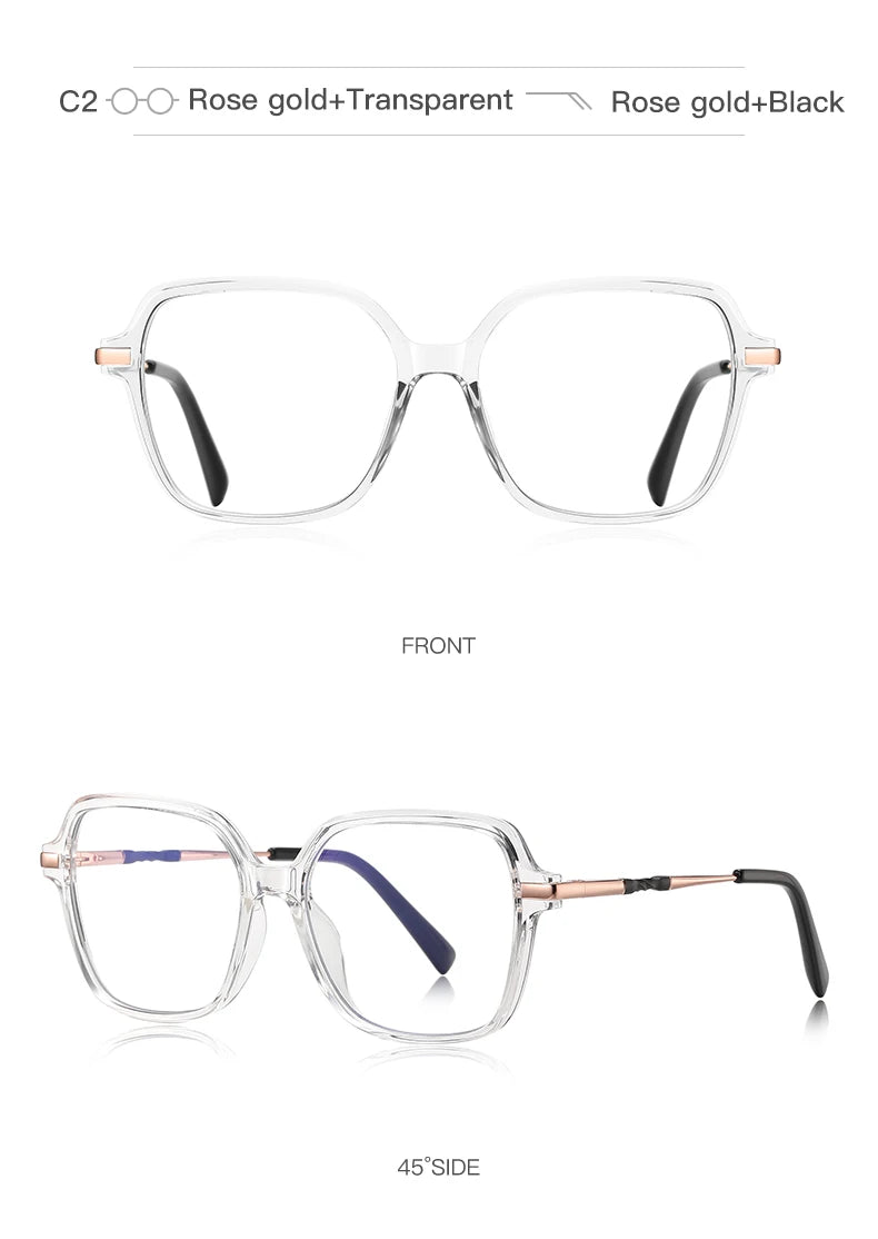 CLLOIO, gafas de lectura poligonales personalizadas de primera calidad, gafas de miopía a la moda para mujer, gafas graduadas con bloqueo de luz azul