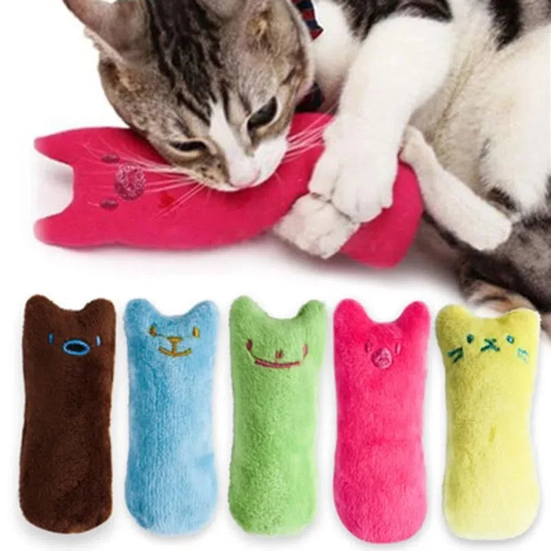 1 pieza de juguete para gatos con diseño de gato, que contiene una almohada de felpa con sonido, juguete interactivo para mascotas, juguetes de felpa para mascotas, varios colores disponibles