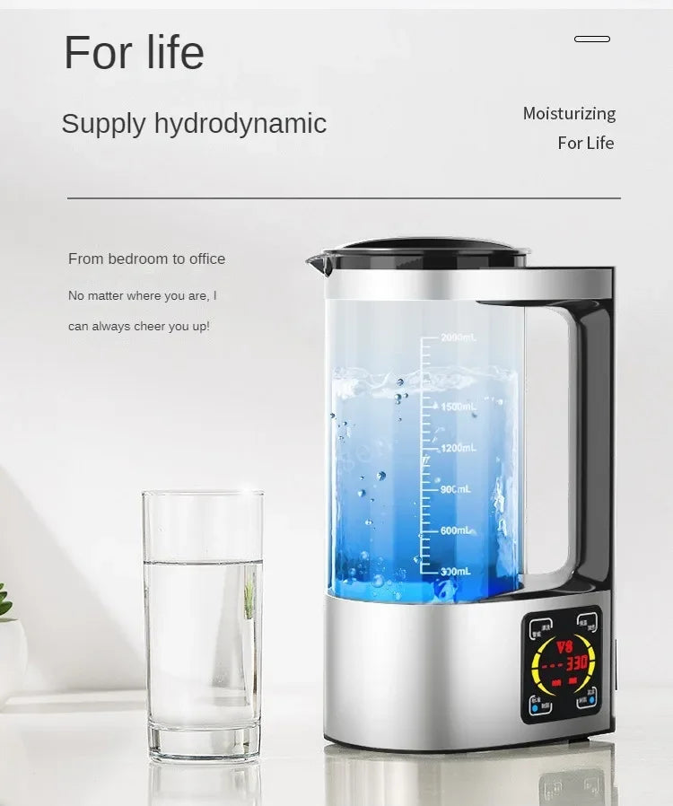 Hervidor de agua eléctrico rico en hidrógeno, máquina ionizadora de agua, filtro de agua, para bebidas, 100-240V 2L