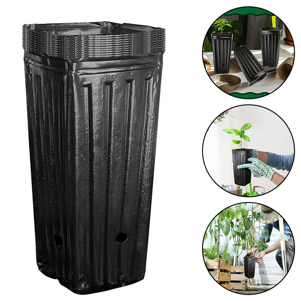 Semilla de plantas cuadrada alta, taza para plantar, maceta de plástico para vivero profundo, contenedor para plantas y flores, bolsas para cultivo de trasplante de jardín