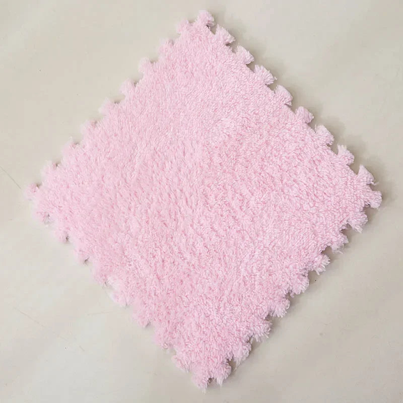 Alfombra de peluche suave de 30x30CM para niños, alfombra de juego, alfombra de rompecabezas, tapete de juego cálido, azulejos de ejercicio entrelazados, alfombra decorativa para suelo