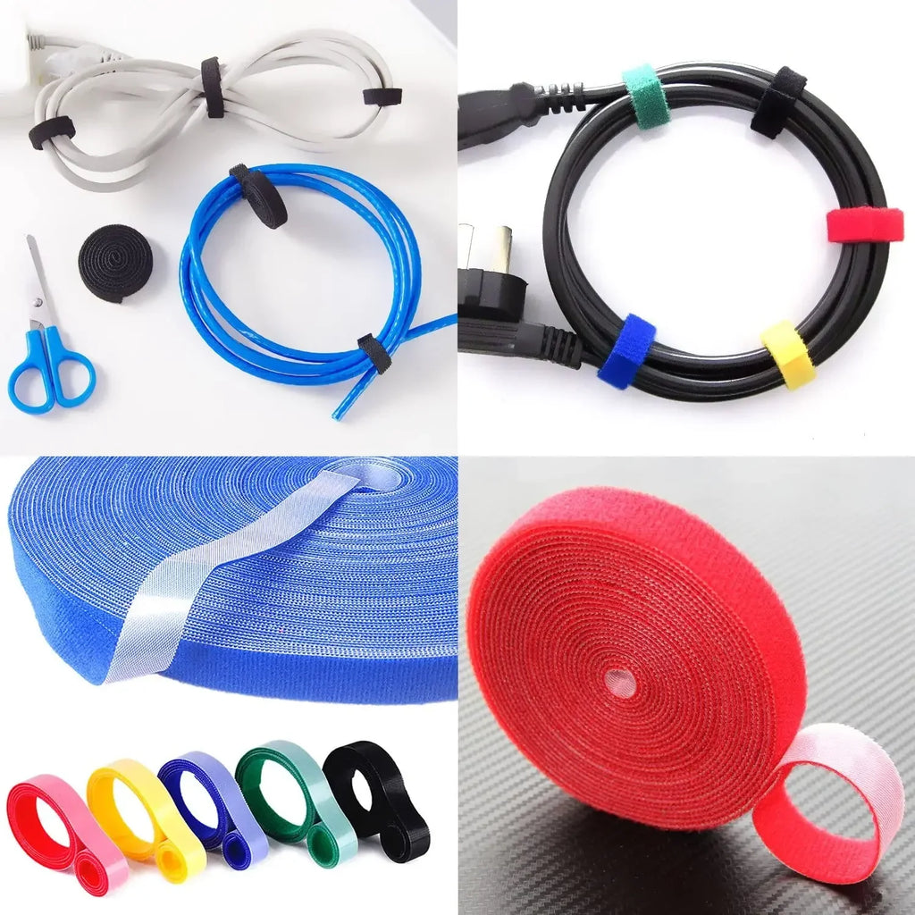 Organizador de cables de 1/5M, cinta enrolladora de cables, lazos de gestión de cables para auriculares y ratón, protector para iPhone, Xiaomi, Samsung