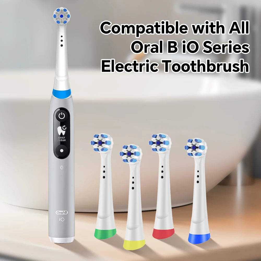 Soporte/Portacepillos de Dientes y 4 Cabezales de Repuesto Compatibles con los Cepillos de Dientes Eléctricos Oral B iO 2 3 4 5 6 7 8 9 10