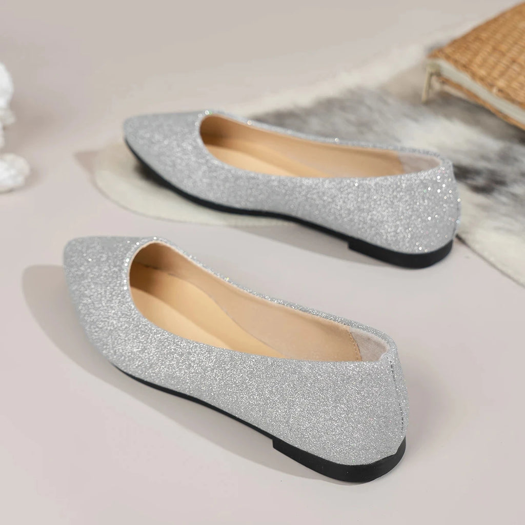 Nueva llegada 2024 zapatos de verano bonitos y a la moda con punta estrecha para mujer, zapatos planos de bailarina, zapatos informales cómodos para mujer