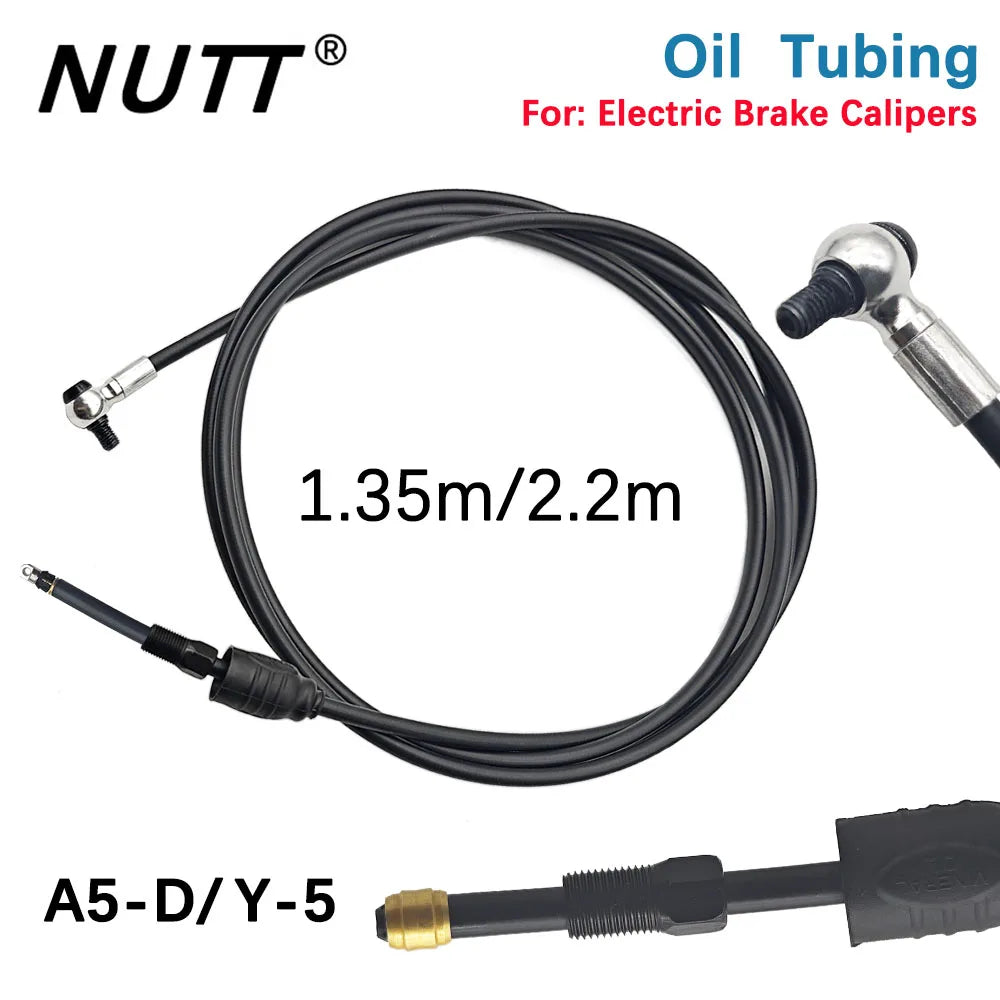 NUTT Y-5 A5-D tubo de aceite 1,35 m 2,2 m para Scooter E-bike pinzas eléctricas tubo de aceite aguja de aceite cabeza de oliva tapa de goma junta plateada