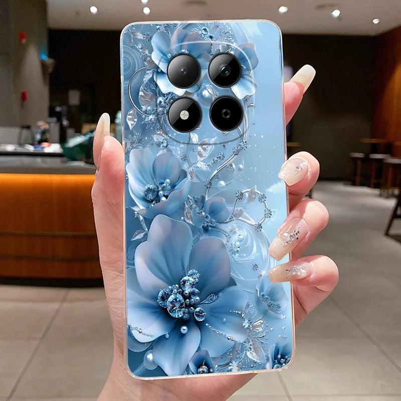 Funda para Teléfono Xiaomi Redmi Note 15 Pro 4G, Carcasa Protectora con Diseño de Lazo de Mariposa, Transparente, de Silicona TPU Suave