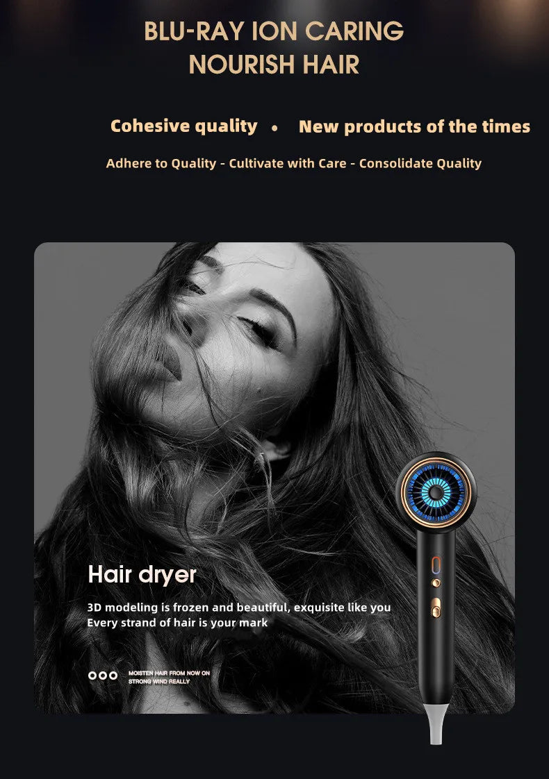 Secador de pelo de alta velocidad, venta directa del fabricante, 2400w, iones negativos de alta potencia, luz azul, cuidado del cabello, peluquería en casa, Drye