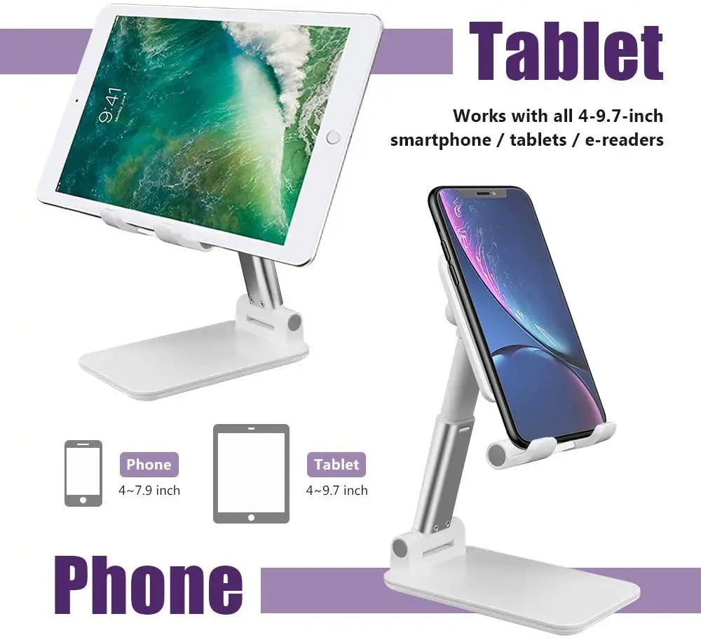 Soporte de escritorio para teléfono inteligente, soporte plegable para tableta, iPhone, iPad, Samsung, Huawei y Xiaomi