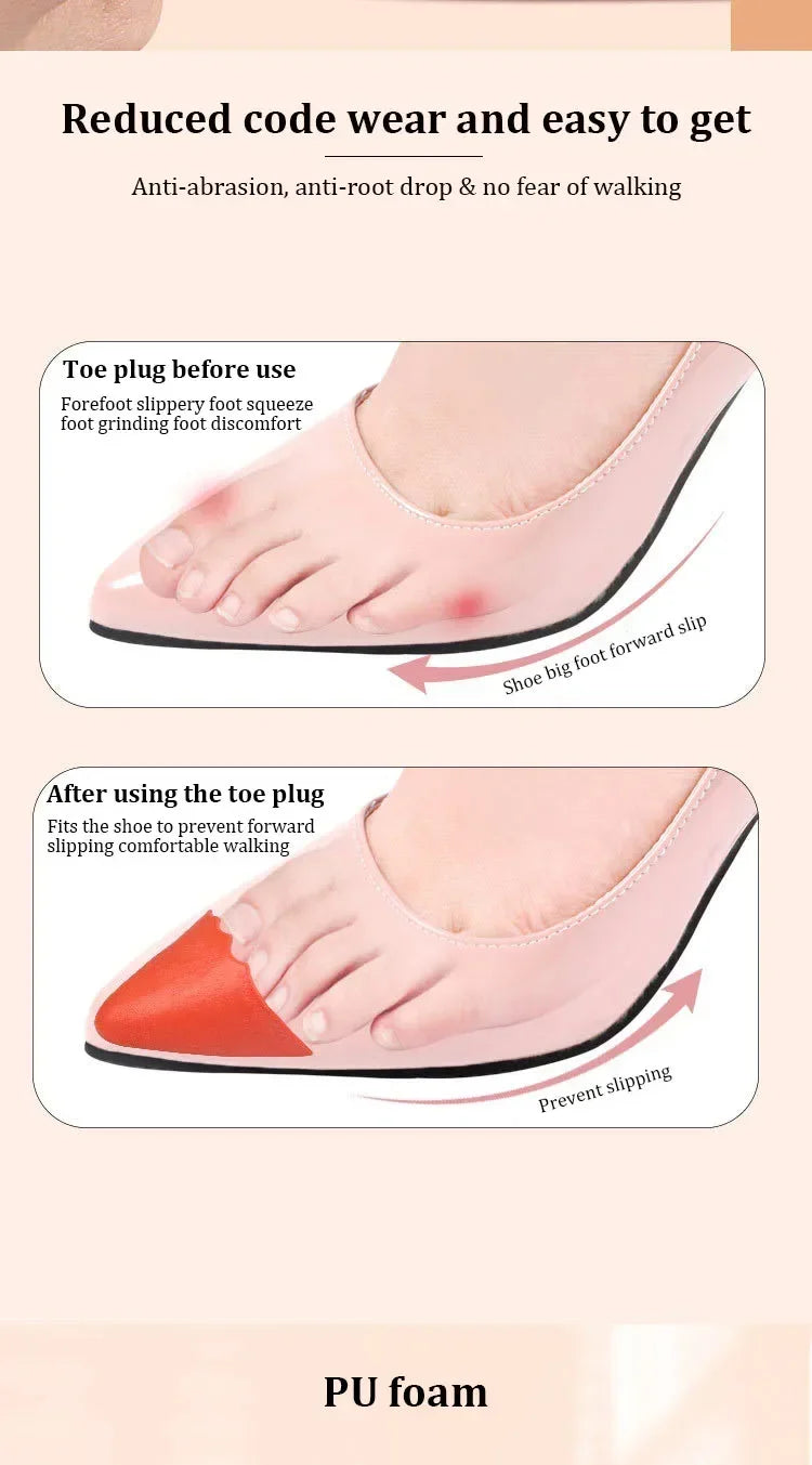 1 Par de Protectores de Puntera de PU Ajustables para Hombres y Mujeres, Plantillas Gruesas y Suaves para Alivio del Dolor, Protectores de Puntera para Zapatos