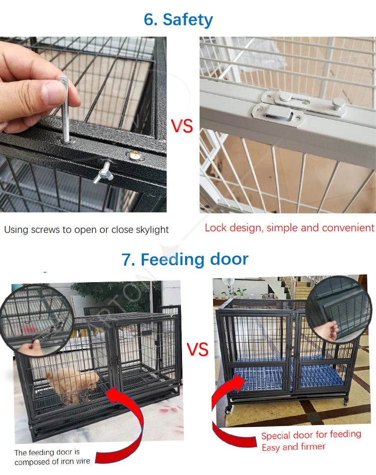 Jaula Plegable de Alambre Metálico Reforzado de Acero Inoxidable para Perros Grandes, Casetas Plegables para Mascotas, Jaulas para Perros Adultos en Oferta