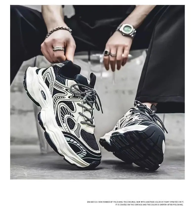 Zapatillas Deportivas Transpirables de Malla para Hombre Primavera 2025, Modernas, Combinables con Todo, Suela Gruesa, Casual...