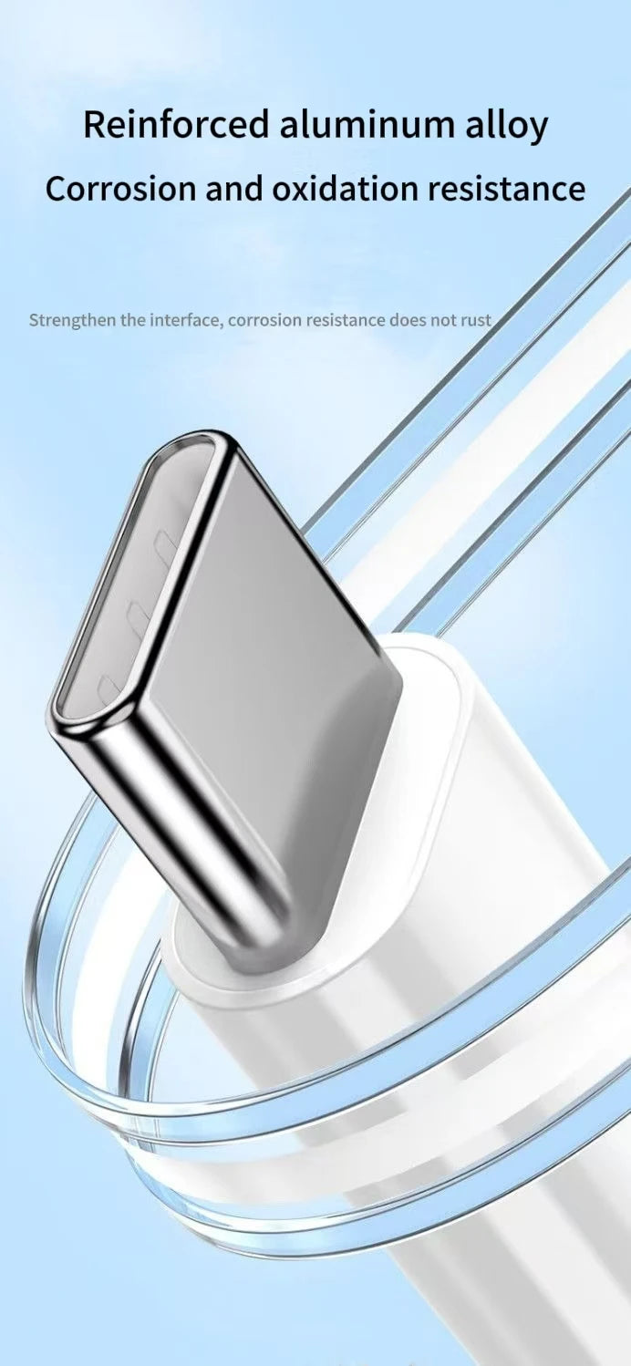 Cable USB C a C de carga rápida blanco, Cable cargador rápido USB tipo C trenzado de nailon de 60W para IPhone15/Samsung/Oppo/Vivo/Redmi A, 1 ud.