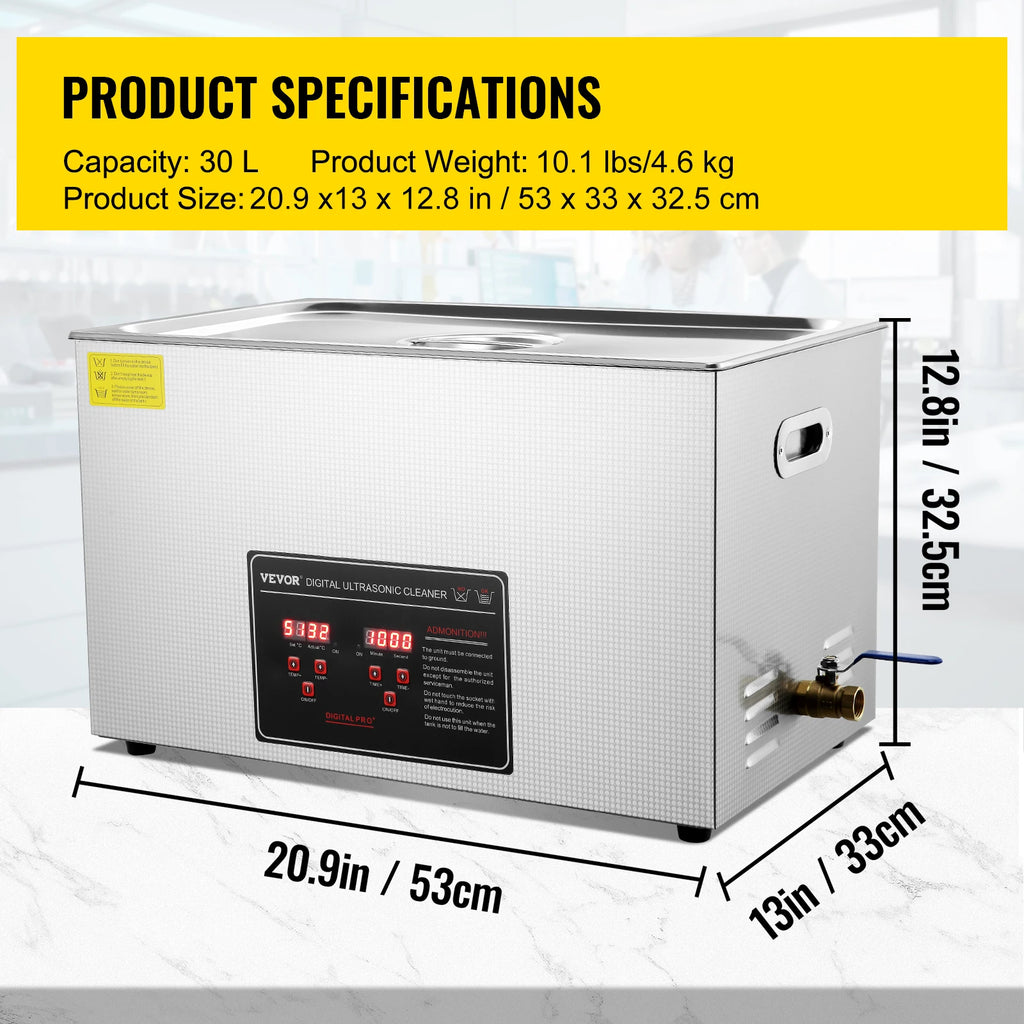 SucceBuy 2L 3L 6L 10L 22L 30L limpiador ultrasónico de acero inoxidable limpieza portátil lavadora ultrasonido electrodoméstico