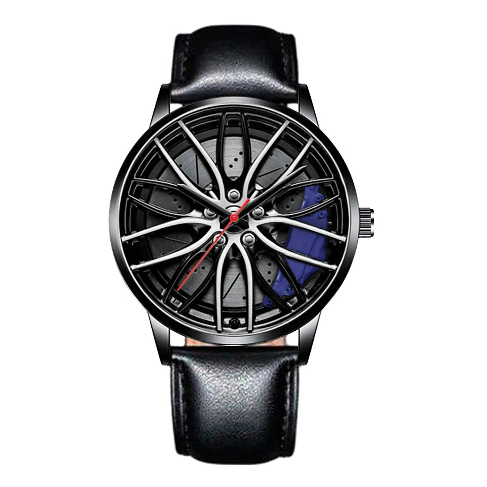 Reloj de pulsera de cuarzo para hombre, de acero inoxidable, a la moda, con esfera deportiva, llanta de coche, cubo de rueda, relojes de pulsera de lujo para negocios