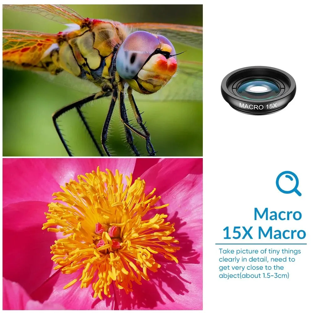 APEXEL-Kit de lentes para teléfono móvil, teleobjetivo 22X, ojo de pez, lente Macro gran angular, filtros de flujo de estrella CPL para todos los teléfonos inteligentes, 10 en 1