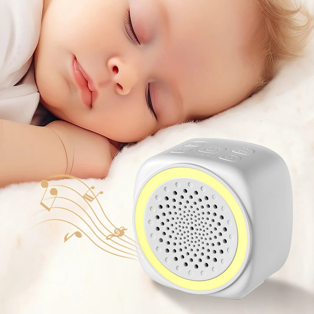 Máquina de ruido blanco para bebé recargable por USB con temporizador y luz nocturna: chupete portátil para dormir, apagado automático para bebés y niños pequeños