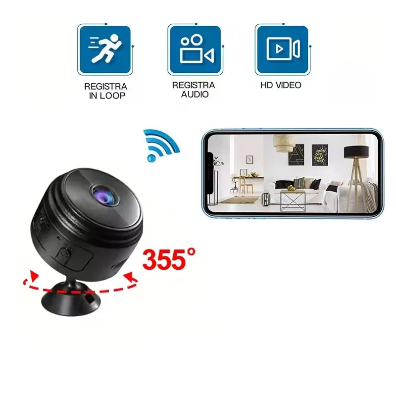Mini cámara WiFi HD de 1080P, Monitor de bebé, vigilancia de seguridad interior, videocámara de visión nocturna, cámara IP, grabadora de Audio y vídeo
