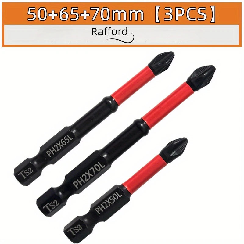 Juego de brocas magnéticas antideslizantes de 3/6/12 piezas, acero S2, brocas cruzadas y de impacto, adecuadas para conductores eléctricos y manuales