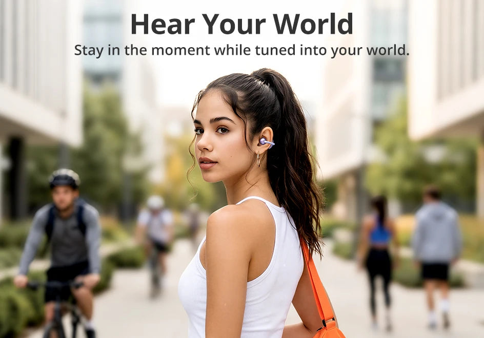 Tronsmart audífonos bluetooth OpenFly Clip con clip, Bluetooth 6.0, micrófono dual con IA, cancelación de ruido ambiental (ENC), ajuste flexible de titanio, 4,11 g, choice para correr