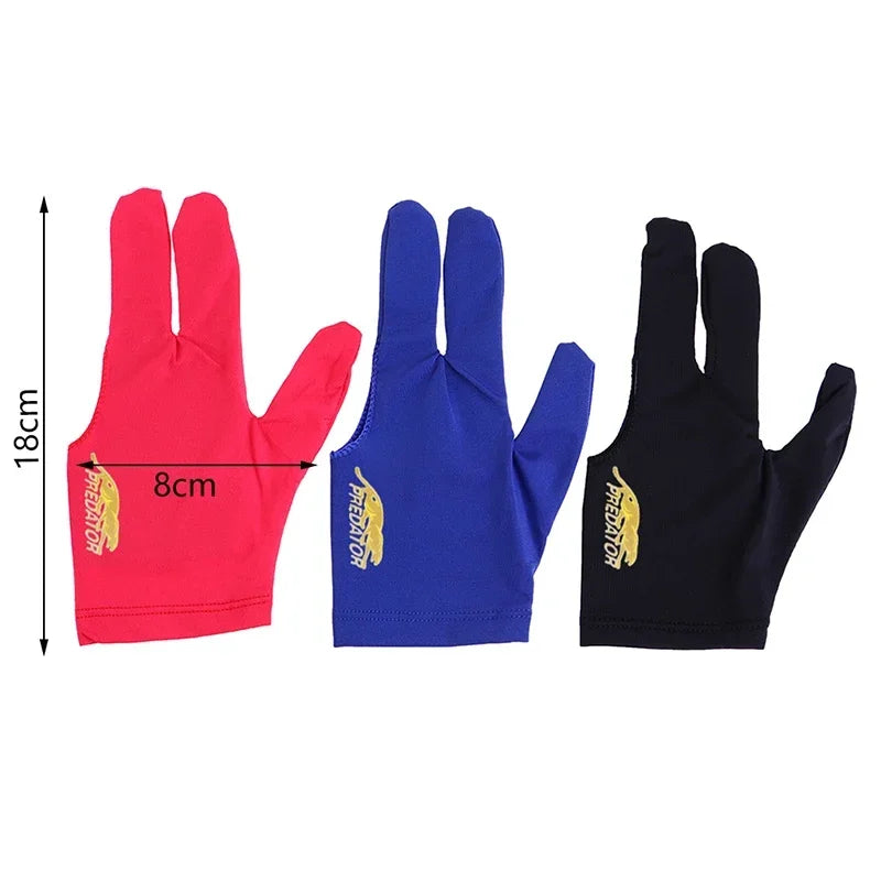 1 Uds. Guante para tacos de billar de alta calidad para piscina, mano izquierda, accesorio abierto de tres dedos, accesorios de Fitness para hombres y mujeres