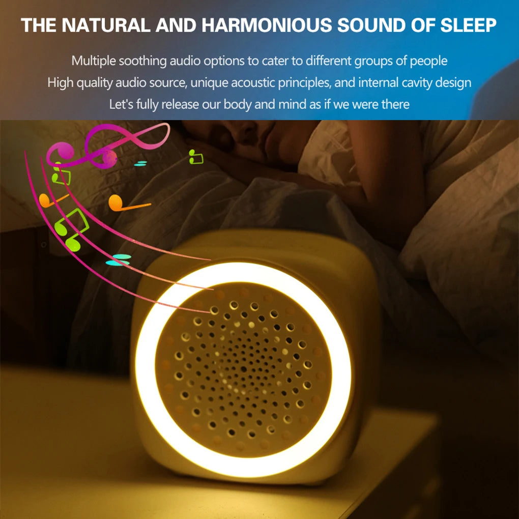 Máquina de ruido blanco para bebé recargable por USB con temporizador y luz nocturna: chupete portátil para dormir, apagado automático para bebés y niños pequeños