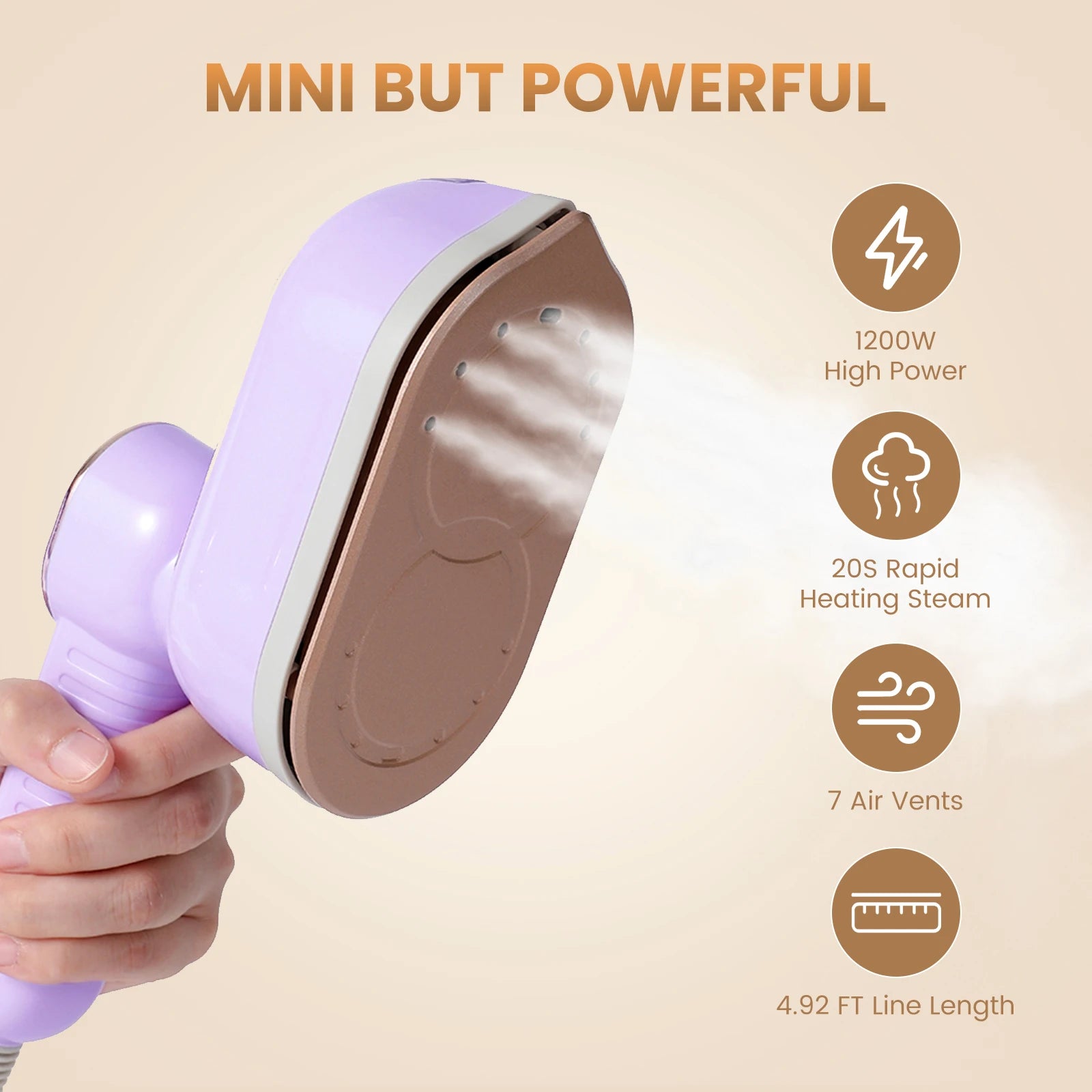 Máquina de planchar de mano pequeña, máquina de planchar a vapor para el hogar, máquina de planchar colgante portátil, plancha de vapor