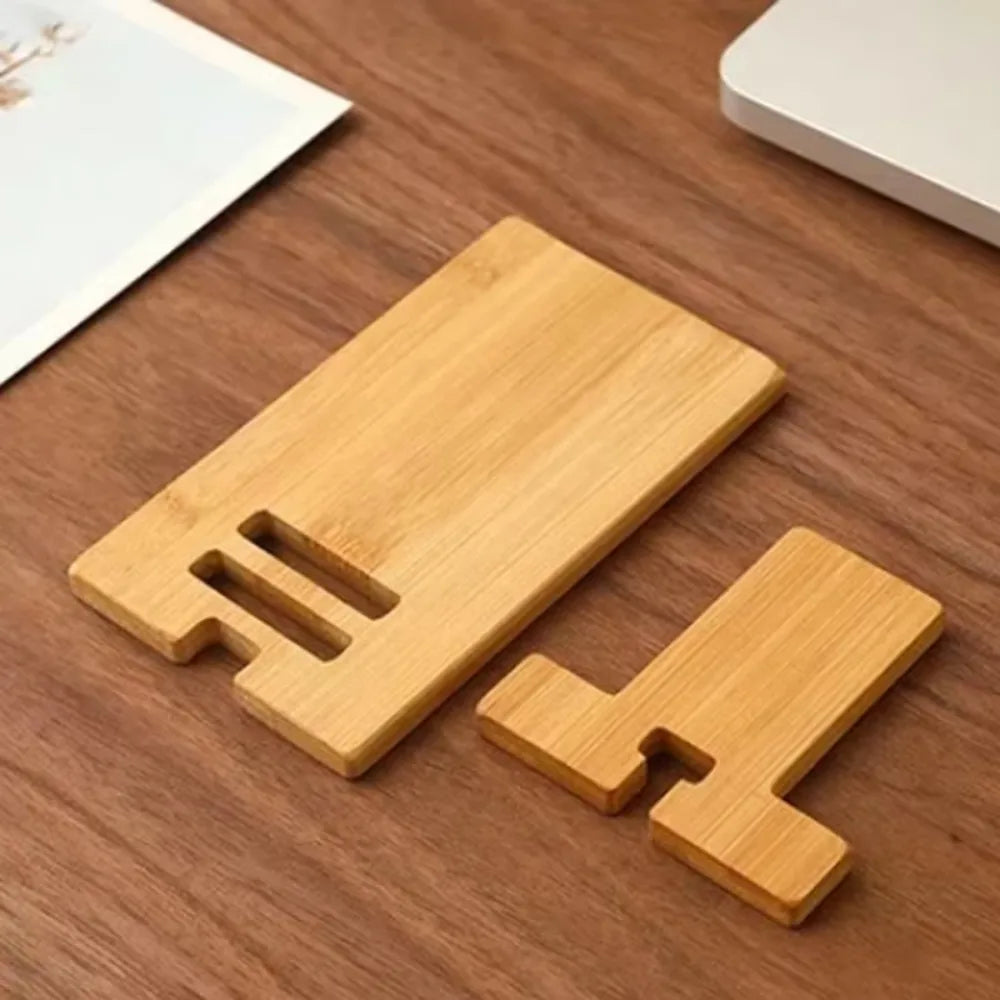 Soporte de madera para teléfono de escritorio, soporte multifuncional para tableta, soporte para teléfono móvil para el hogar/oficina