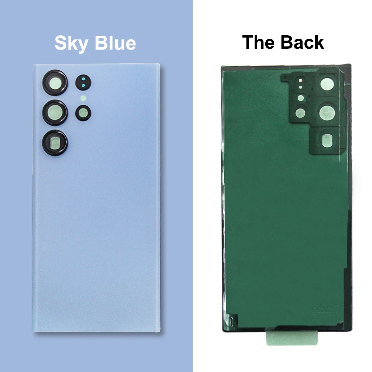 Carcasa Trasera para Samsung S23 Ultra, Tapa de Batería, Repuesto de Cubierta Trasera del Teléfono + Marco de Cámara y Lente