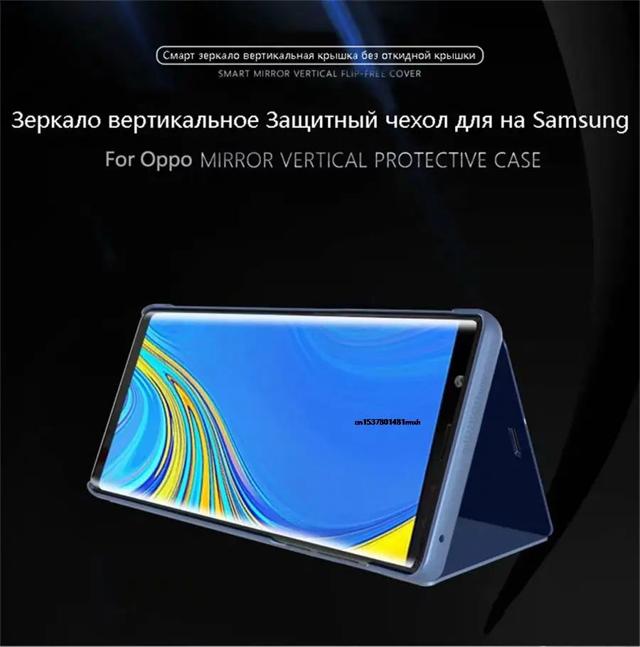 Funda con Tapa Abatible y Espejo Inteligente para Samsung Galaxy S25 Ultra, S25 Edge, S24 Plus, S25Plus, S25Ultra, S25Edge, Funda de Cuero para Teléfono