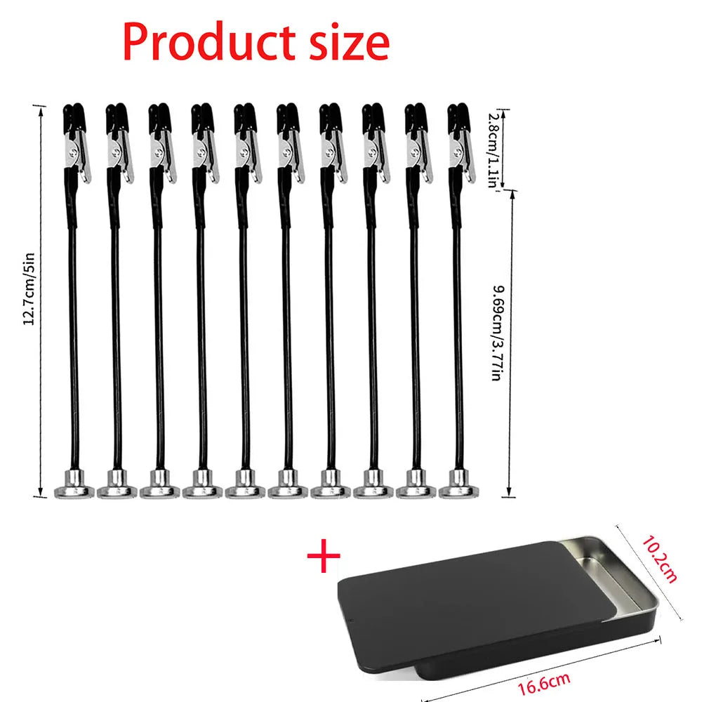 Rafford 12 piezas de palos de clip de cocodrilo de pintura de modelo flexible puntas de goma + base magnética de metal - para aerógrafo, piezas de modelo de hobby