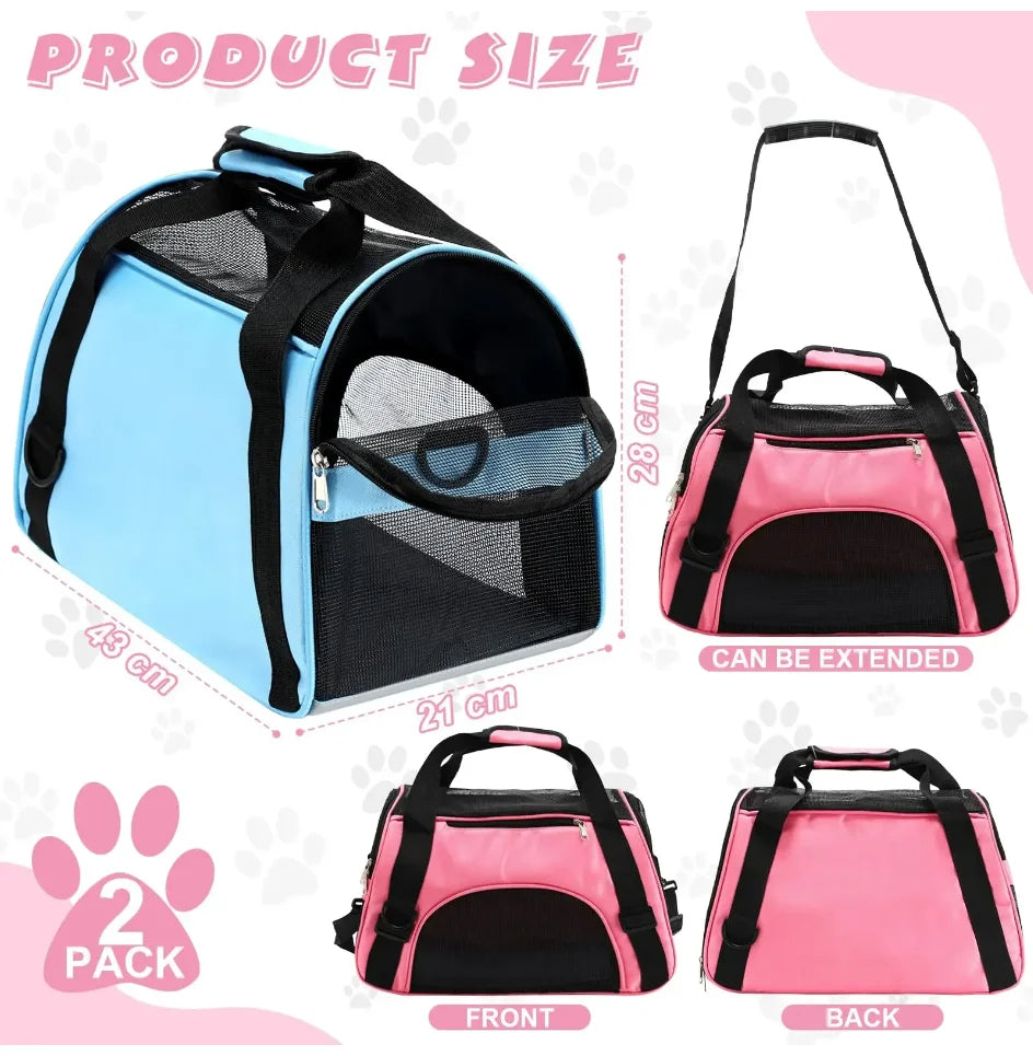 Bolsas de transporte para gatos, bolsa de transporte portátil para perros, bolsas de transporte transpirables de malla para perros pequeños, bolso plegable para gatos, bolsa de viaje para mascotas, bolsa de transporte