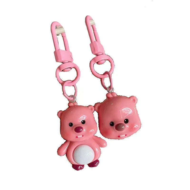 Nuevo Llavero de Muñeco Pororo Loopy de Alto Valor Estético, Colgante Kawaii para Mochila Escolar, Decoración Súper Linda y Creativa, Regalo de Cumpleaños