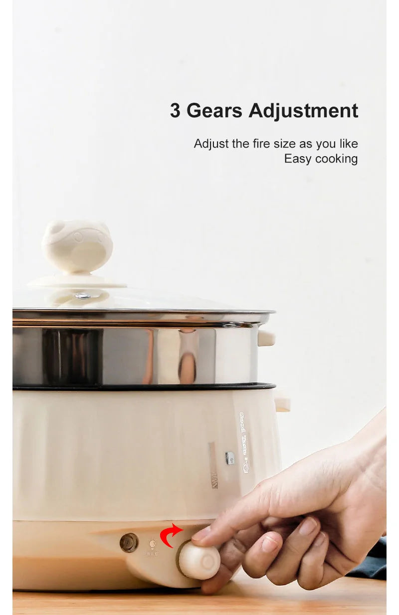 Olla eléctrica de una o doble capa de 1.7L, olla antiadherente para el hogar, olla de arroz, utensilios para cocinar