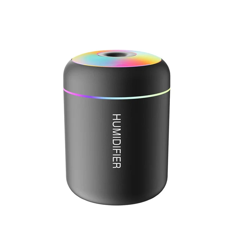 HOMEFISHMini-humidificador de aire, difusor de Aroma Usb, purificador de aceites esenciales, pulverizador de niebla fría, humidificador de escritorio LED para dormitorio y hogar