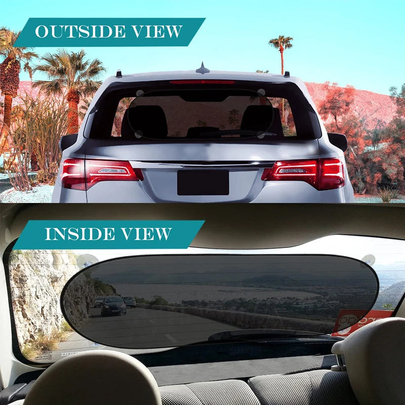 Parasol para coche protección UV plegable parasol para ventana trasera de coche 100x50cm visera de ventana trasera de malla Universal con ventosas