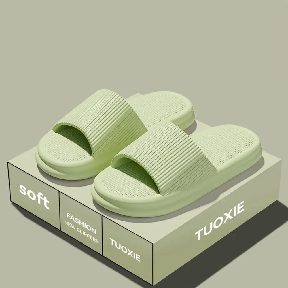 Zapatillas silenciosas de verano para hombre, sandalias antideslizantes con suela de EVA suave para interior del hogar y baño, a prueba de olores, cómodas y ligeras