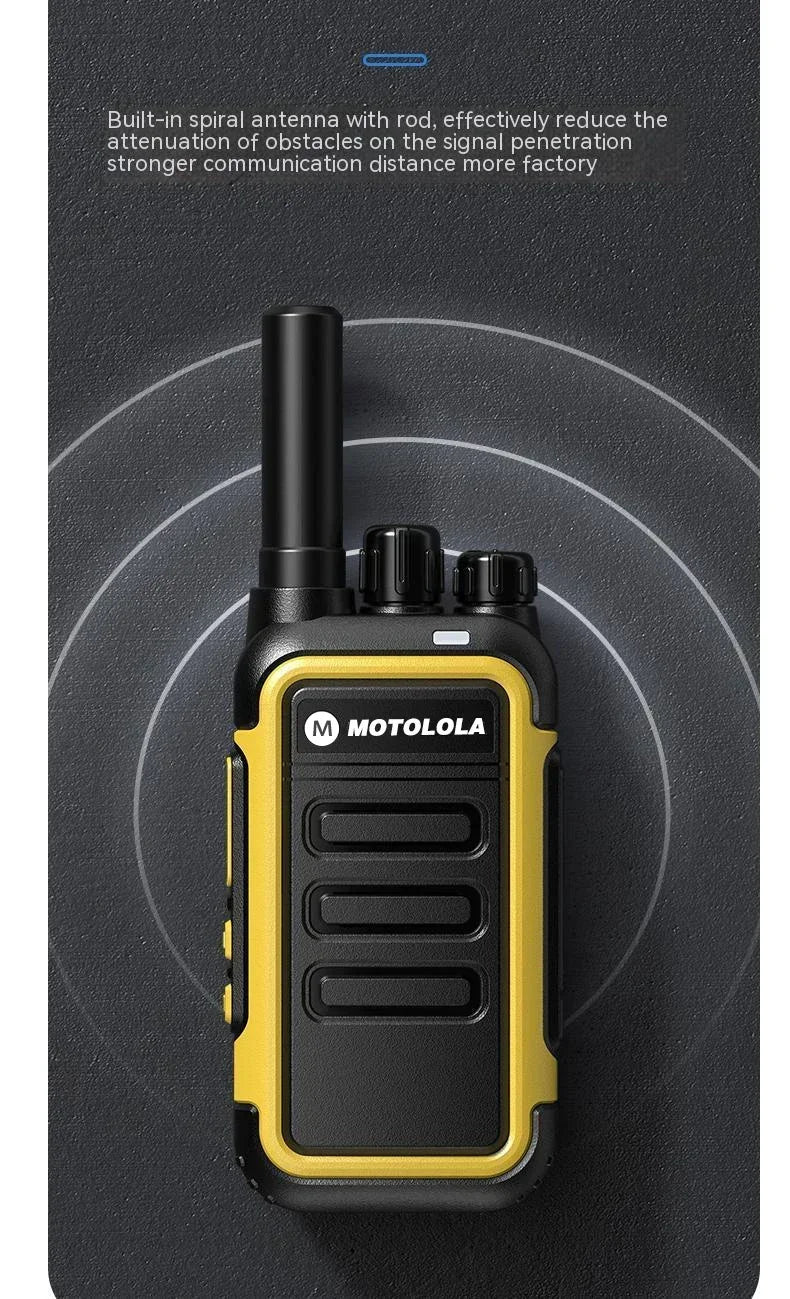 Motolola 2 uds Mini Walkie Talkie Radio bidireccional portátil conjunto de transceptor UHF walkie-talkies Radio Walkie Talkie COD de largo alcance