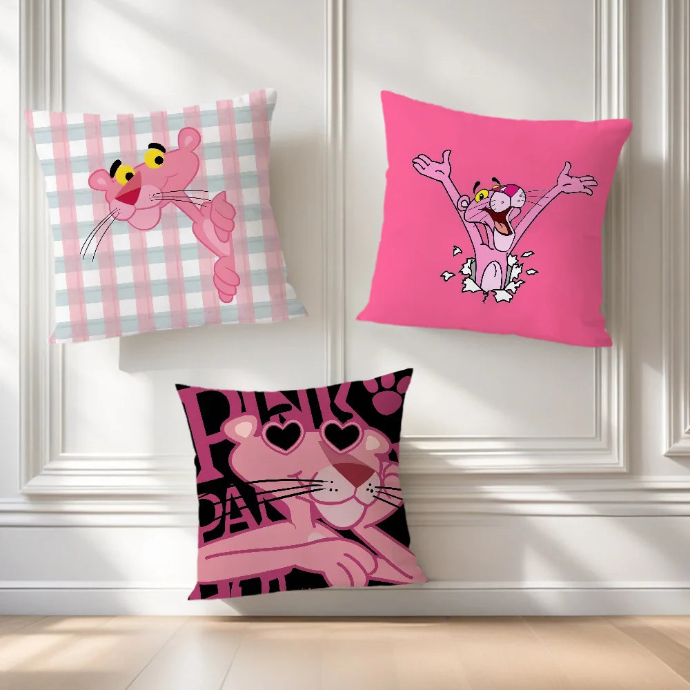 Funda de cojín P-PINK, funda de almohada suave y cómoda para sofá, sala de estar, pantalones de dibujos animados, fundas protectoras para decoración del hogar y la Oficina