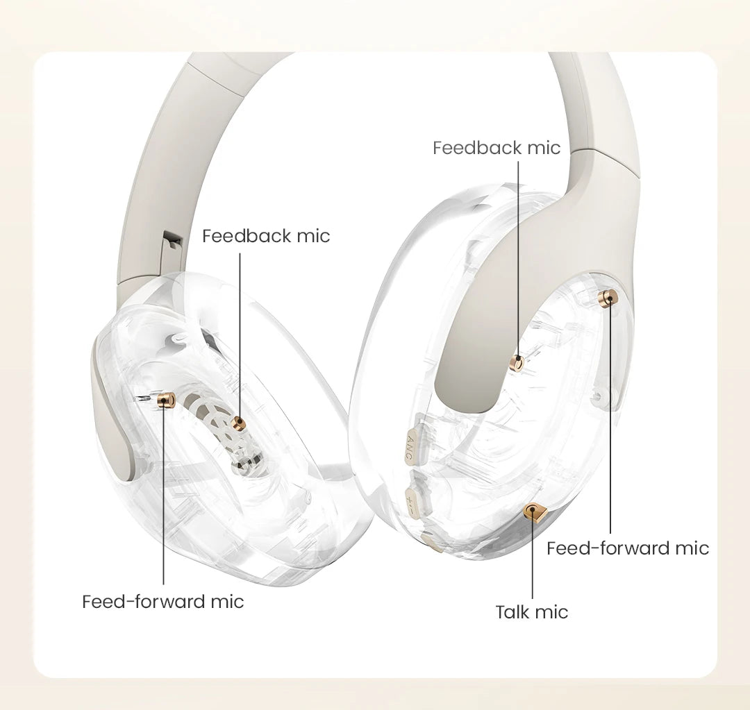 HAYLOU S30 Auriculares Inalámbricos Bluetooth 5.4 43dB Auriculares Adaptativos con Cancelación de Ruido 40mm Driver 80H Playtime