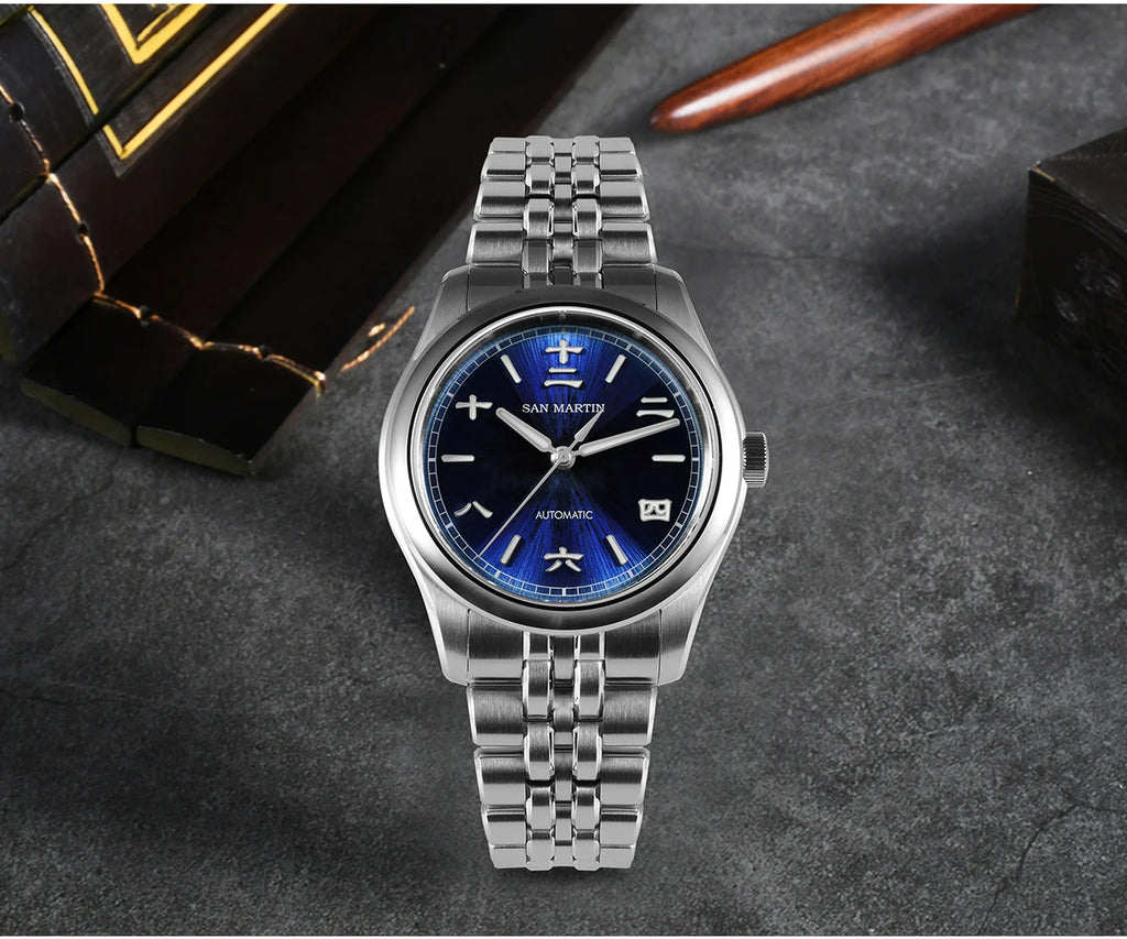 San Martin nuevo reloj Gada de 39mm estilo chino diseño Original Sunburst JianZhan Miyota 90S5 vestido de hombre mecánico automático SN0144