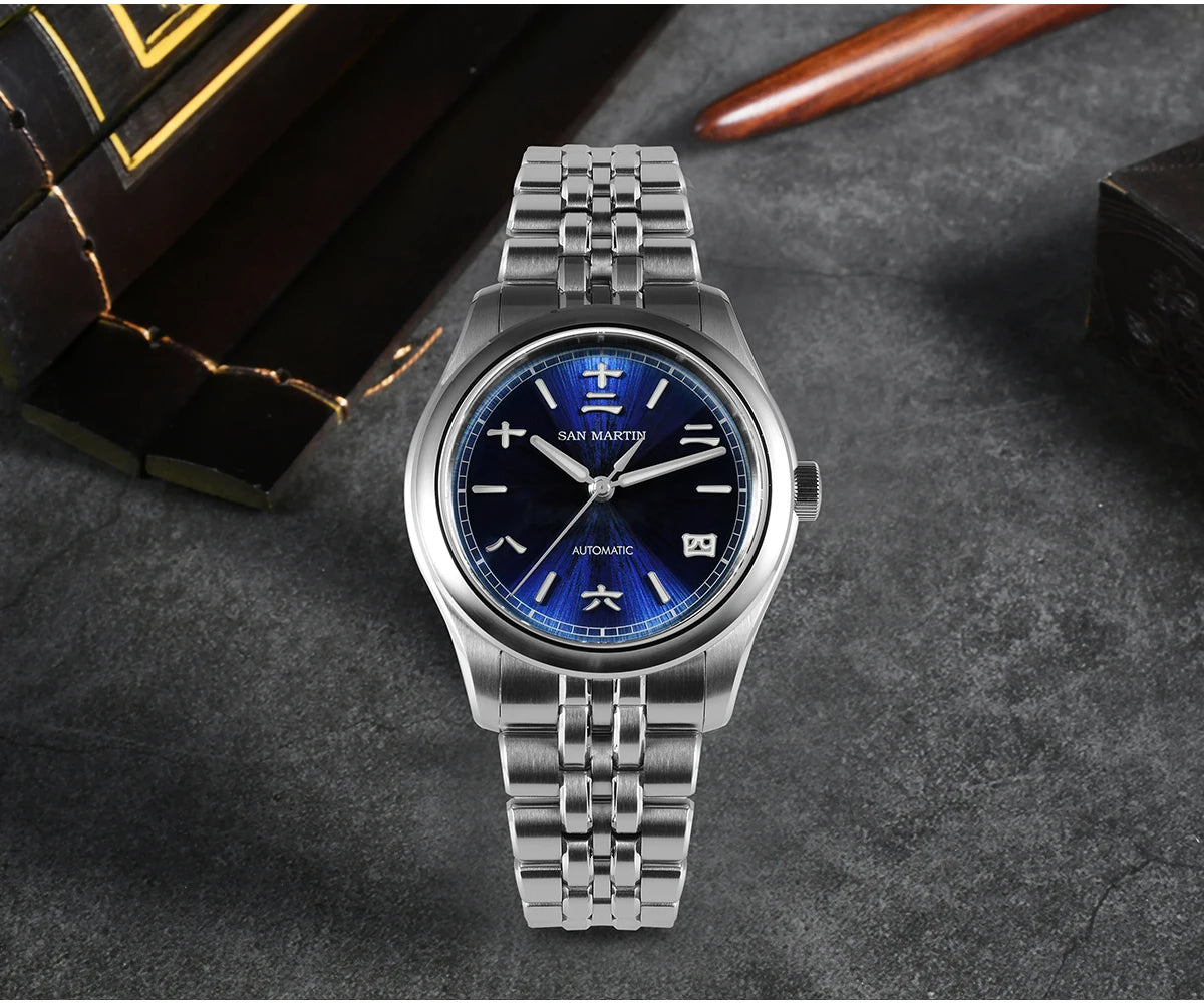 San Martin nuevo reloj Gada de 39mm estilo chino diseño Original Sunburst JianZhan Miyota 90S5 vestido de hombre mecánico automático SN0144