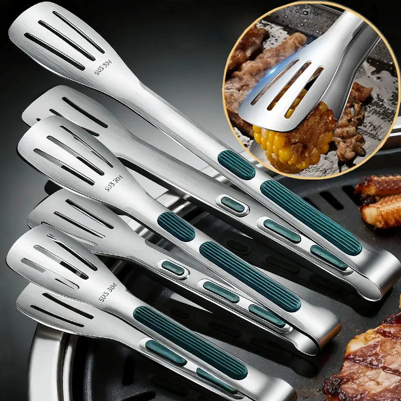 Nuevas Pinzas de Acero Inoxidable para Alimentos, Pinzas para Carne, Ensaladas, Pan, Pinzas para Barbacoa, Pinzas Antideslizantes para Buffet, Utensilios de Cocina, Accesorios de Cocina