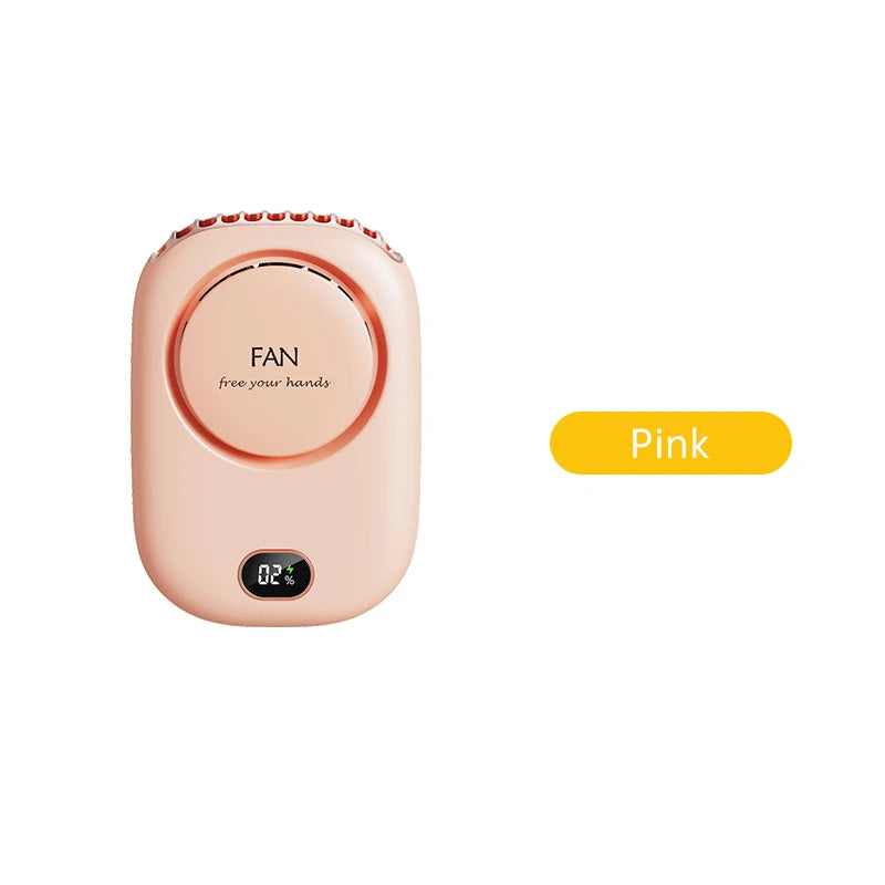Vissko-ventilador portátil para colgar en el cuello, miniventiladores con cordón ajustable, ventilador de refrigeración deportivo recargable por USB sin aspas para viajes de niños