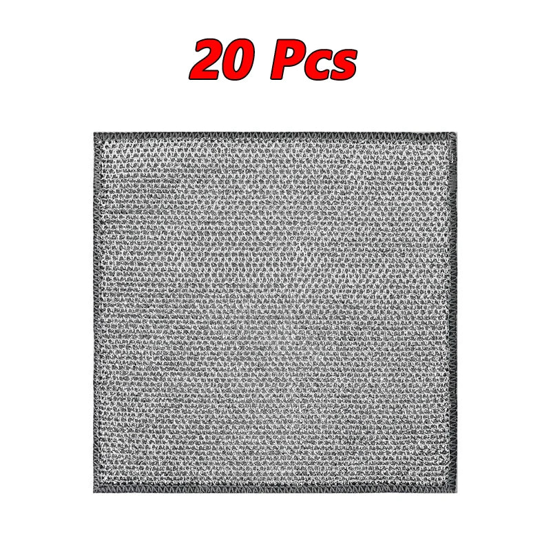 10/20 piezas productos de limpieza paños de cocina de limpieza de alambre plateado paño de cocina toalla de lavado de microfibra gruesa trapo de bola de esponja incorporado