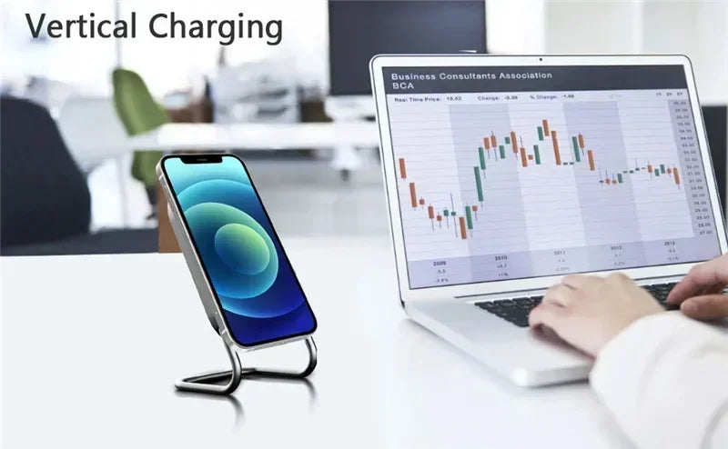Cargador Inalámbrico Magnético, Soporte de Escritorio Ajustable y Desmontable, Estación de Carga Rápida Compatible con iPhone 17, 16, 15, 14, 13 Series