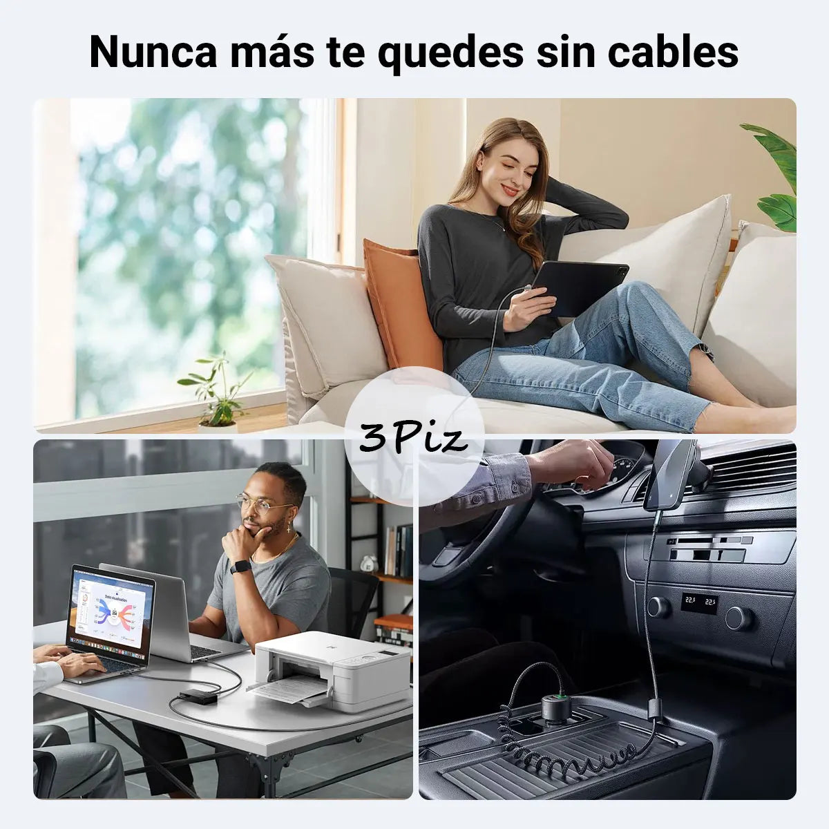 Cable USB C a USB C de 60w y 1M, Tipo C a Tipo C, Carga Rápida 20V 3A, Compatible con Smartphone Galaxy, Macbook Pro, MacBook Air