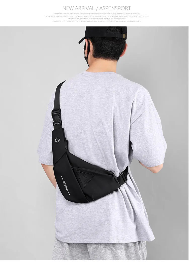 Bolso de Pecho Impermeable para Hombre, Bandolera, Mochila para Viajes Diarios, Membrana de Cuero Resistente a Salpicaduras, Ideal para Viajes Casuales