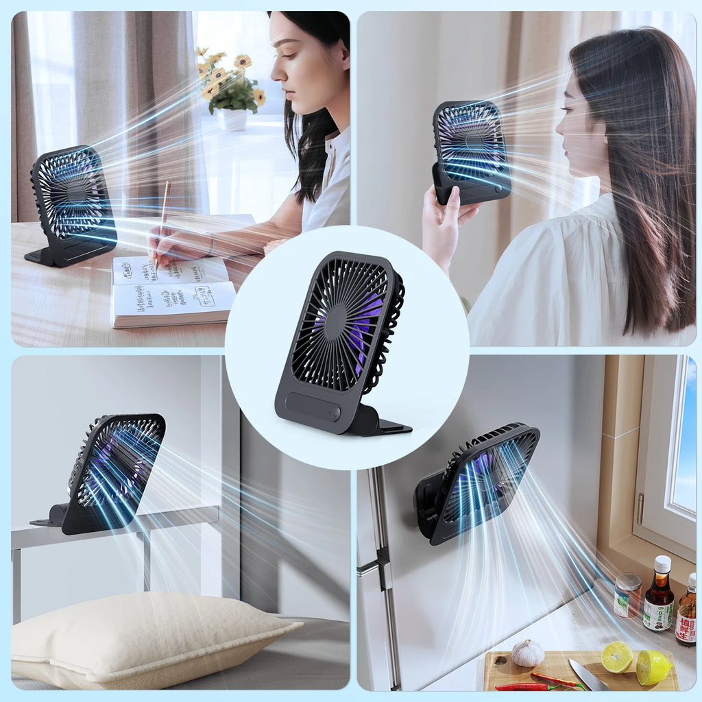 Potente ventilador de pared para inodoro Eary, recargable por Usb con ventilador de refrigeración magnético de viento de 1200mAh y 3 velocidades, ventilador de ventilación portátil para el hogar